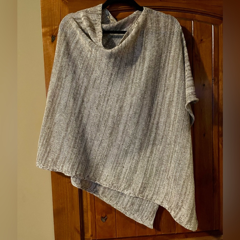 Eileen Fisher Asymmetrical Linen Blend Poncho